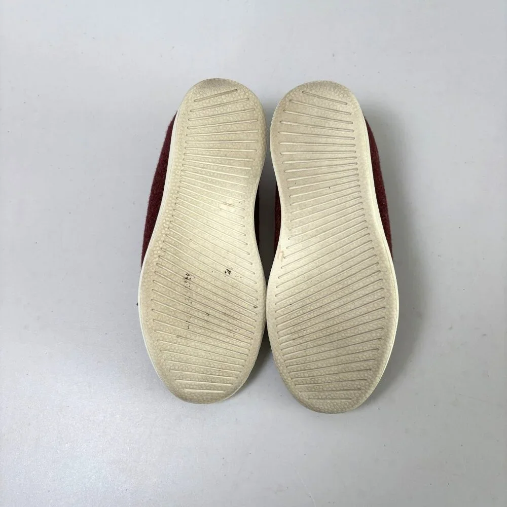 Allbirds WP Wool Pipers Shoes Womens 6 Burgundy Low Top Comfort Lace Sneakers - Picture 10 of 11